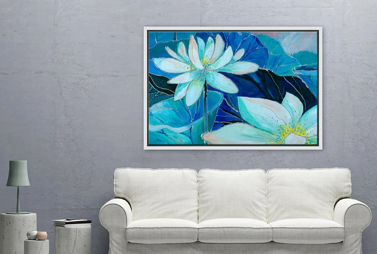 Lotus Abstract Painting | Canvas Wall Art Print