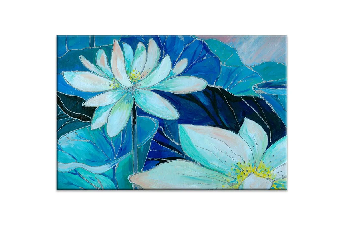 Lotus Abstract Painting | Canvas Wall Art Print