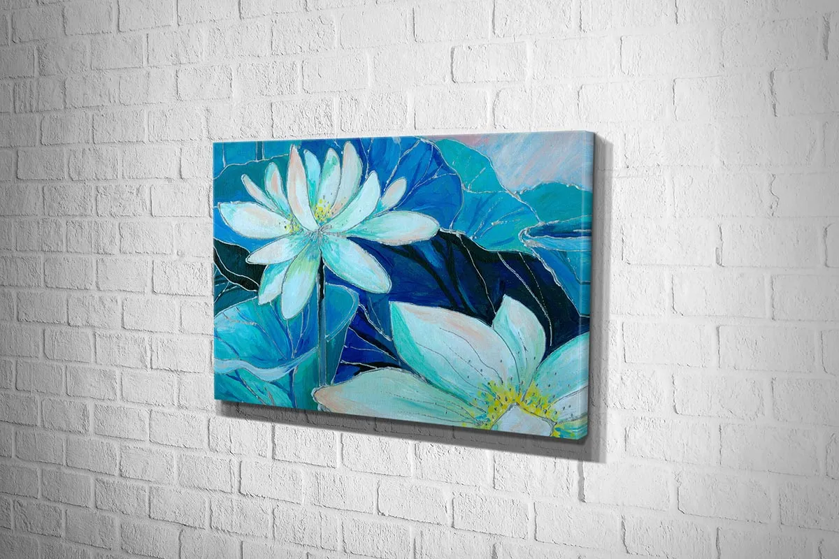 Lotus Abstract Painting | Canvas Wall Art Print