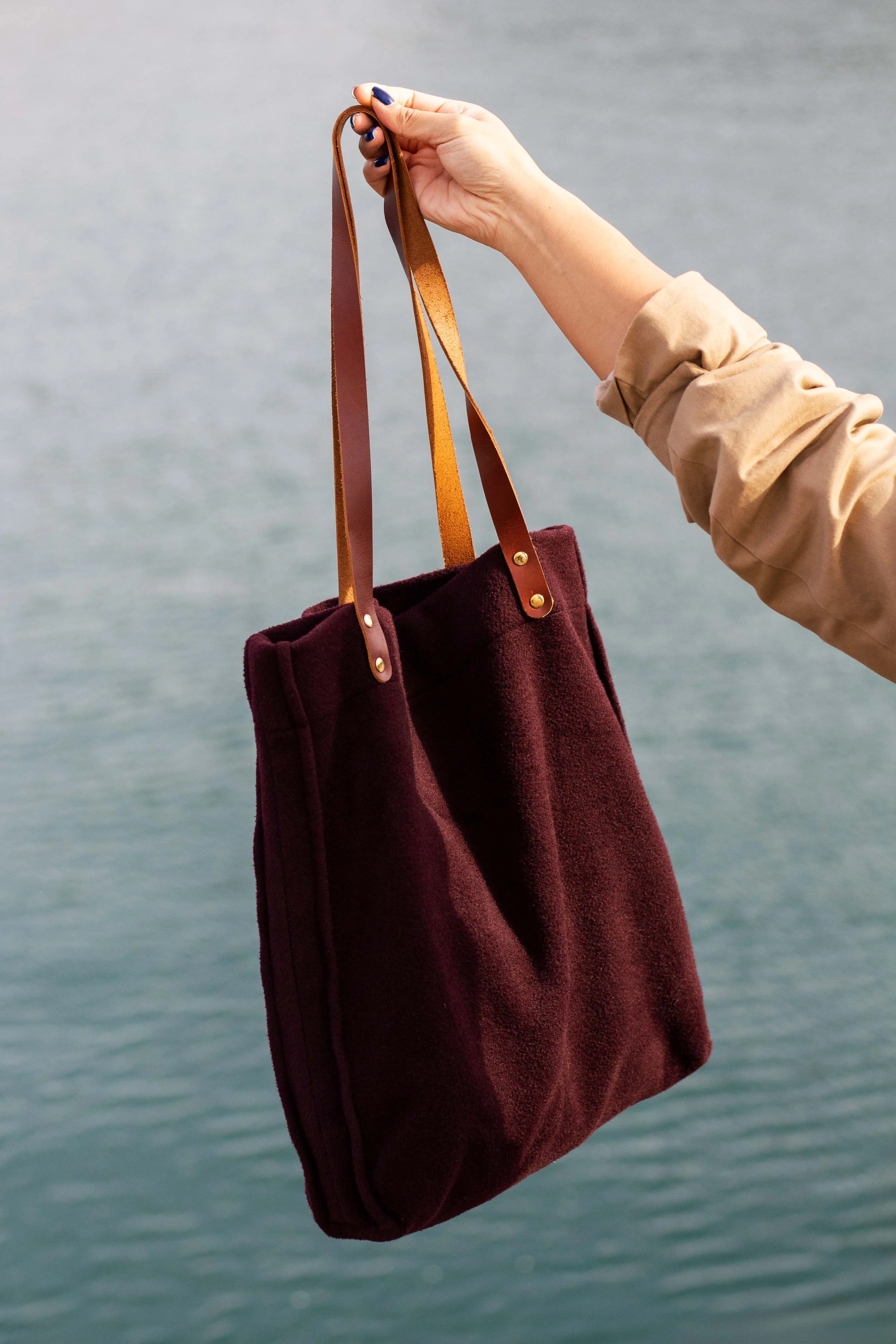 Melton Tote Bag | Plum