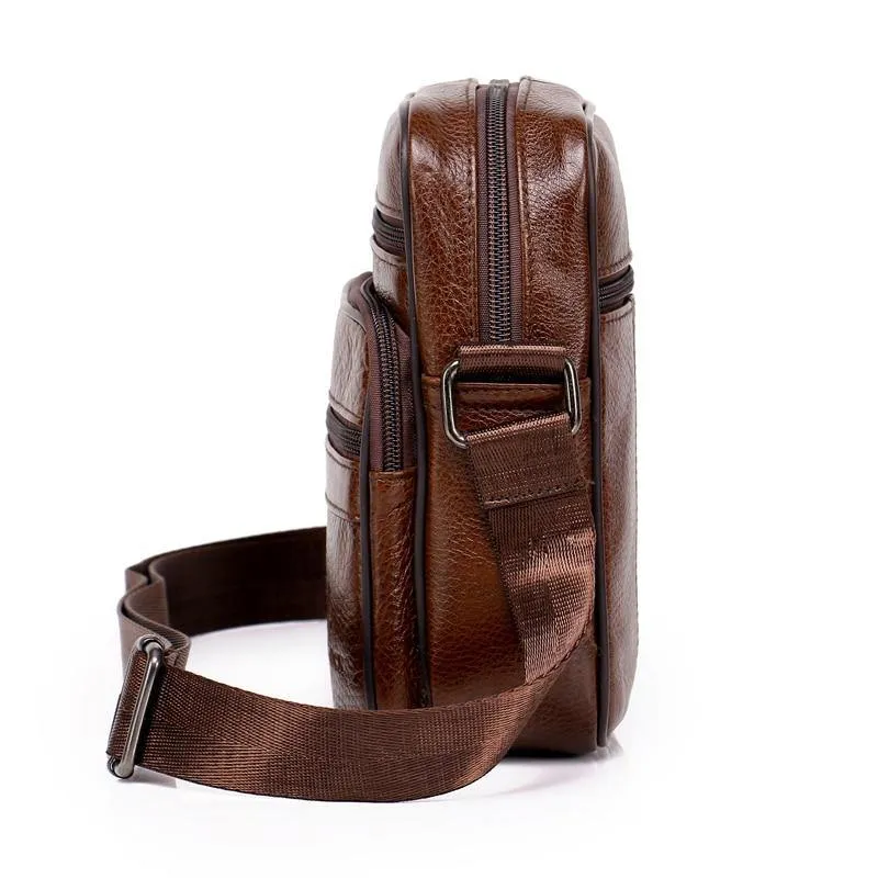 Men's Genuine Leather Cross Body Messenger Bag