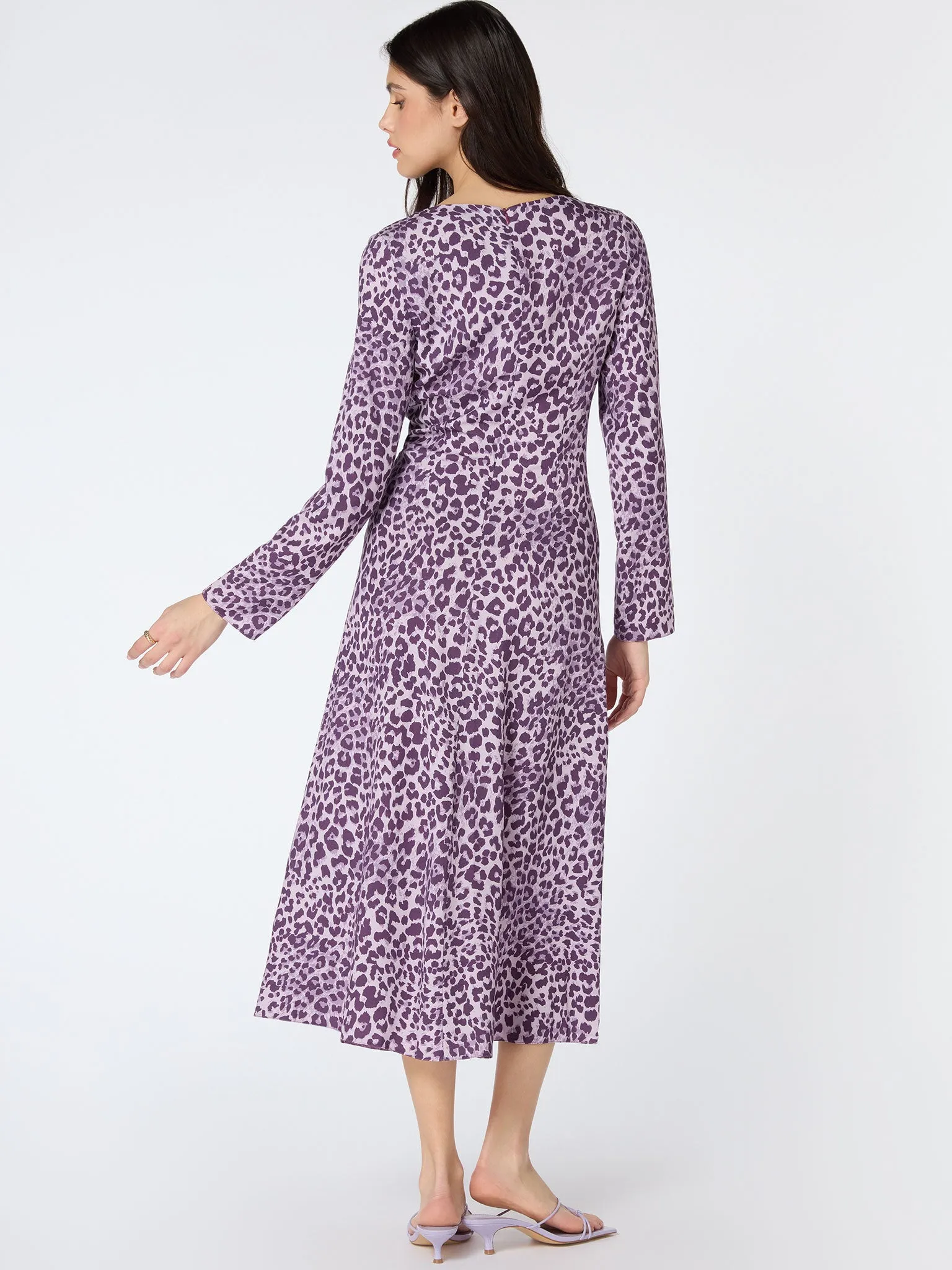 Olenia Dress in Purple Cheetah Print