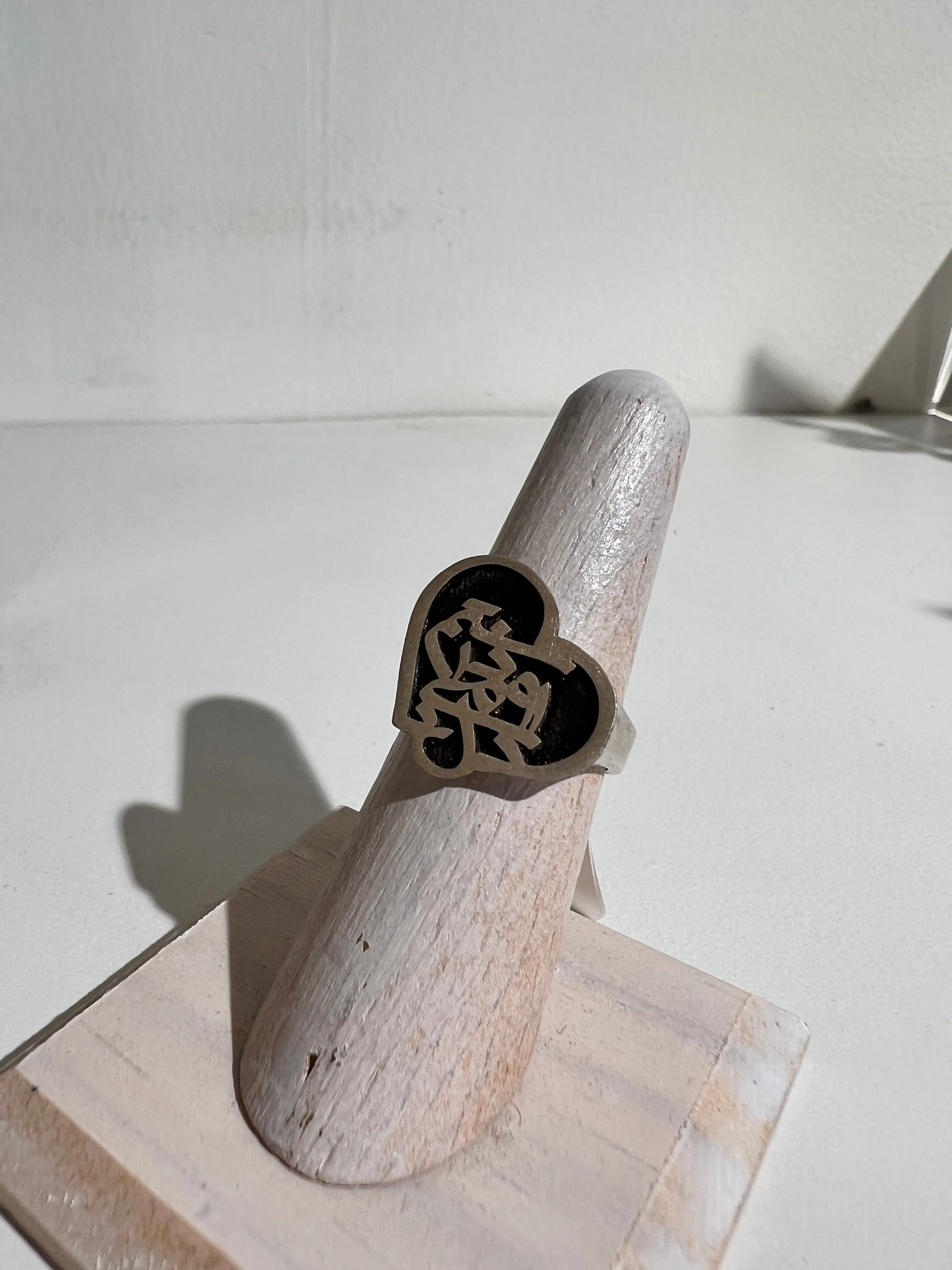 Persian Calligraphy Heart Ring