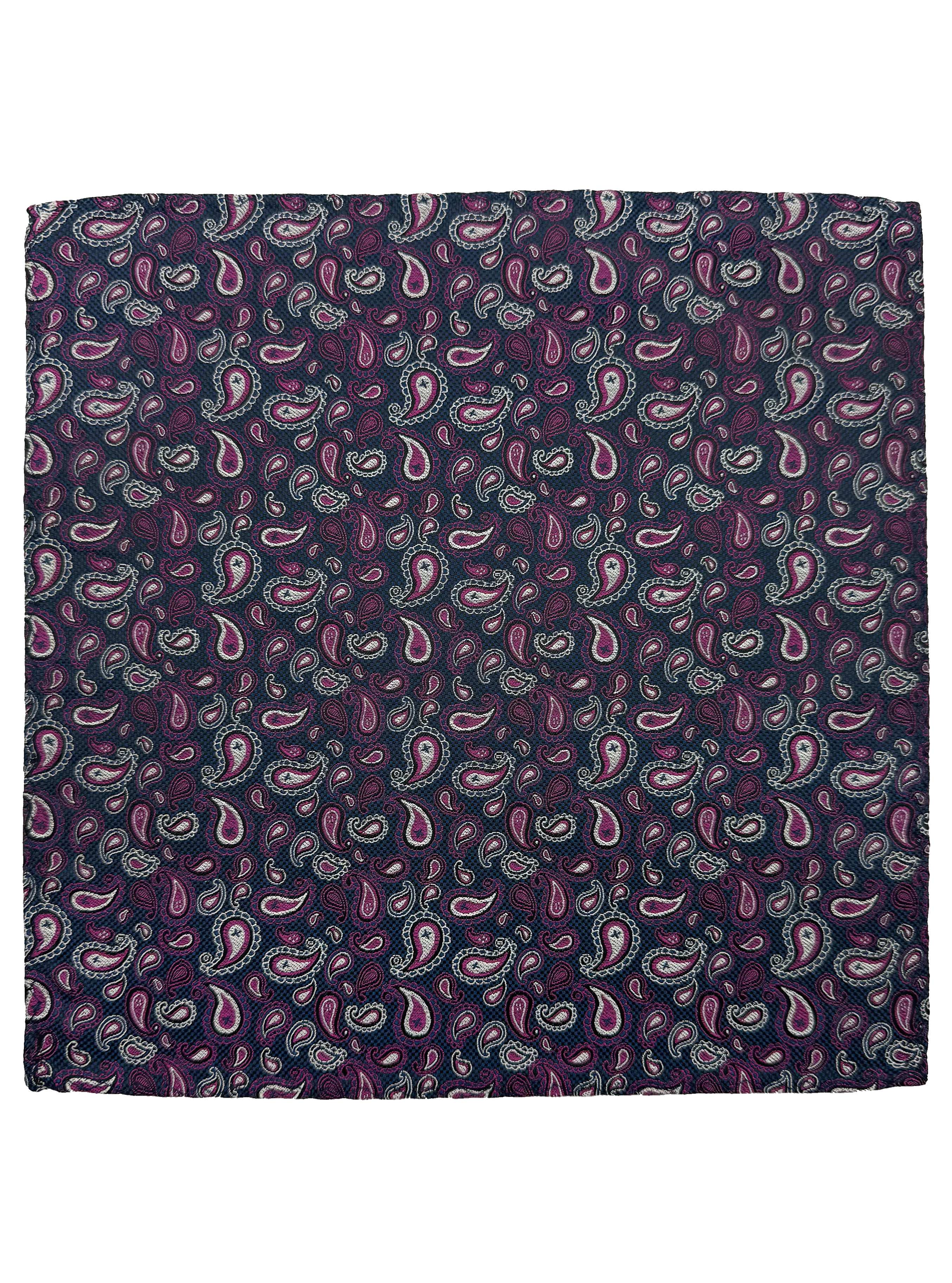 Purple Paisley Print Silk Pocket Square