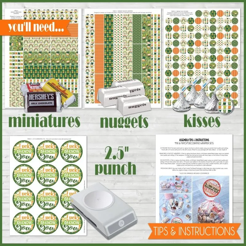 "Mix & Match" Chocolate Wrapper & Tag Kit {MARCH} PRINTABLE