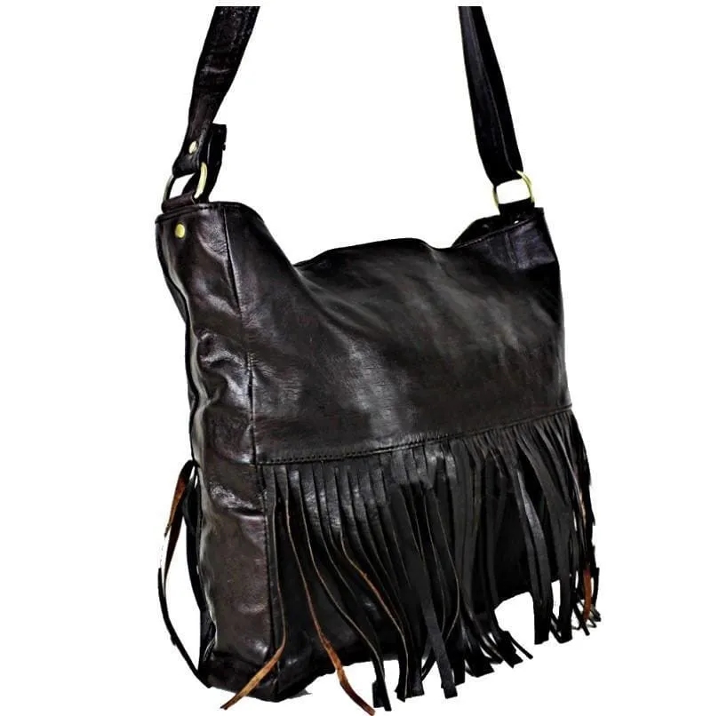 Rebel Leather Tote Bag - Black