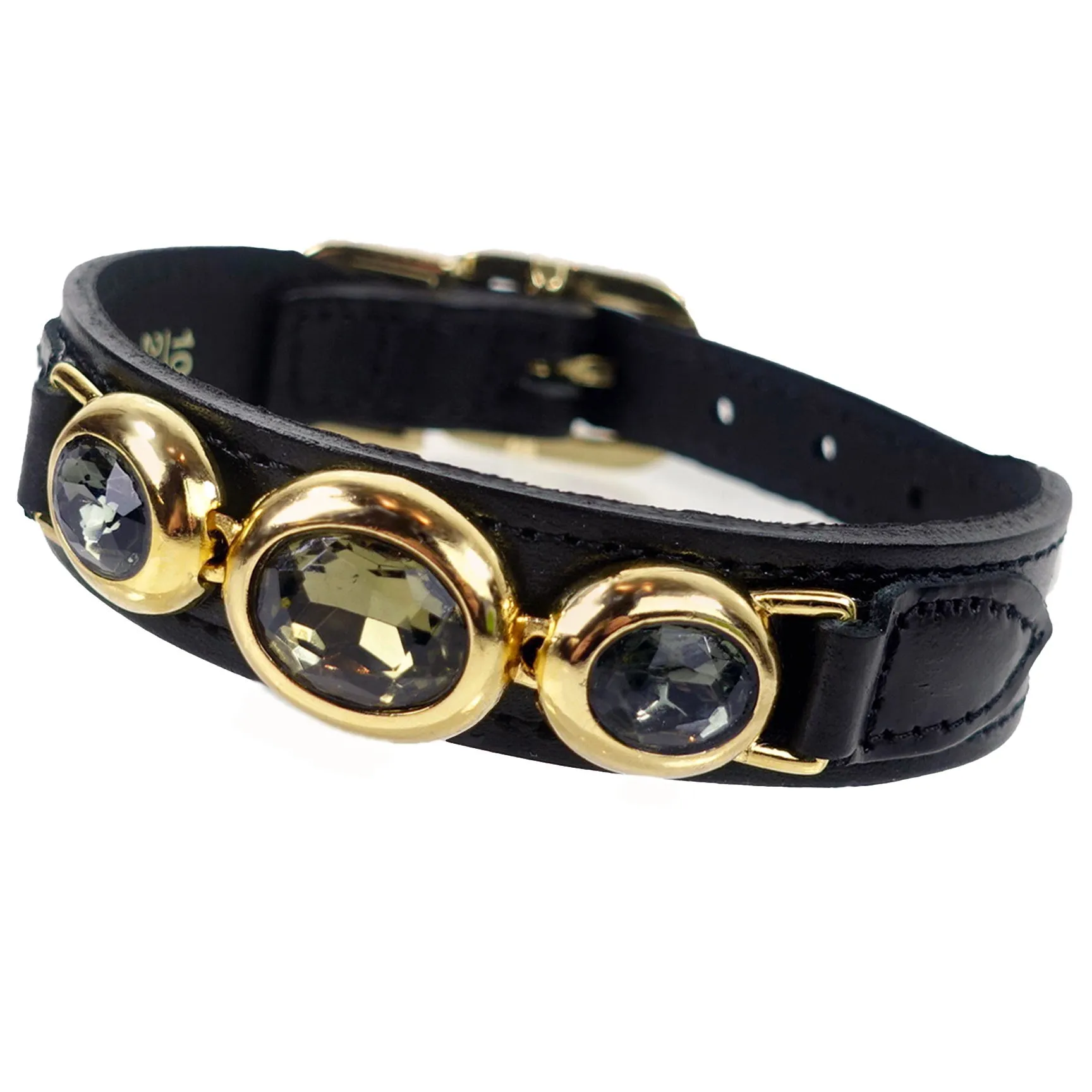 Regency Dog Collar in Black Patent & Gold