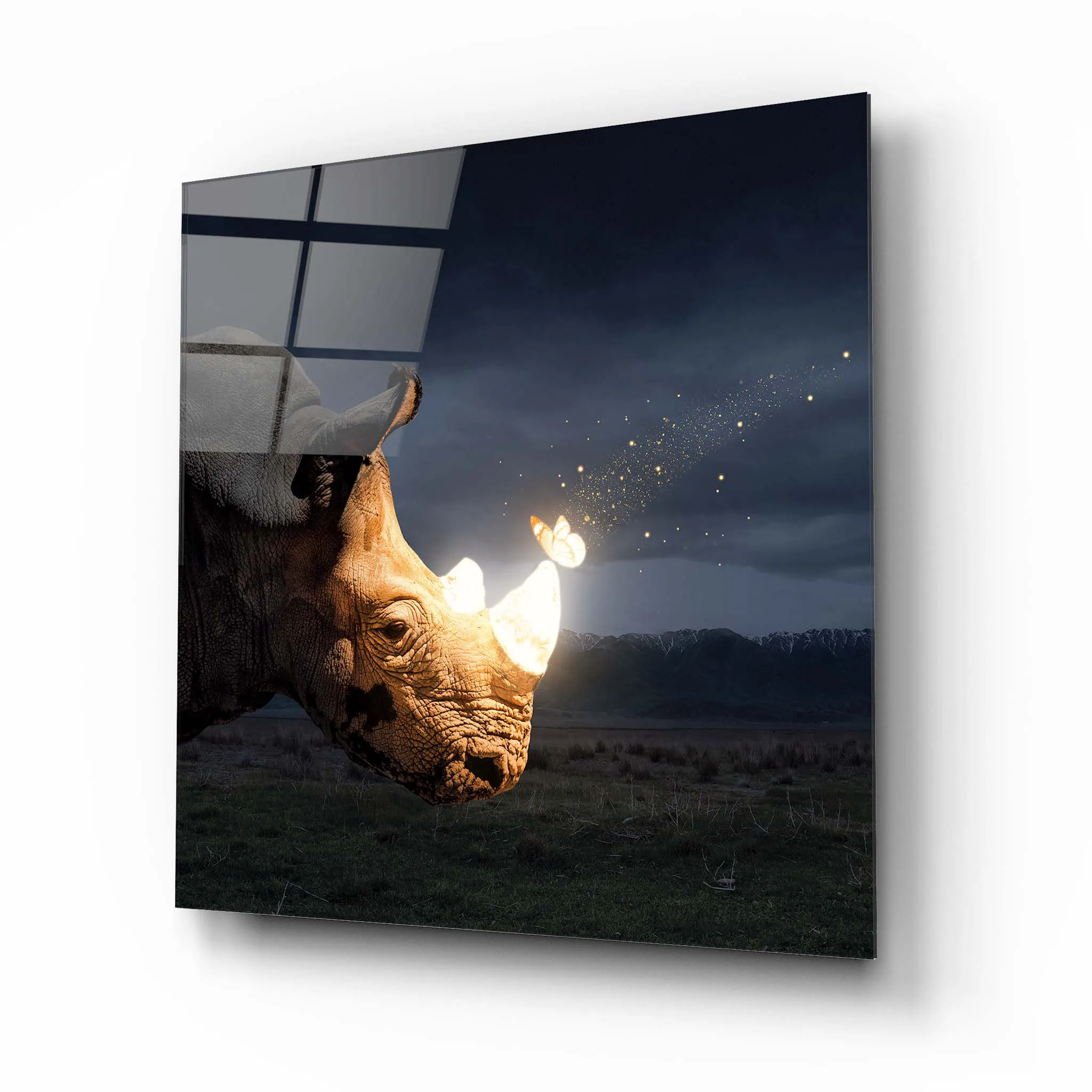 Rhino Glass Wall Art