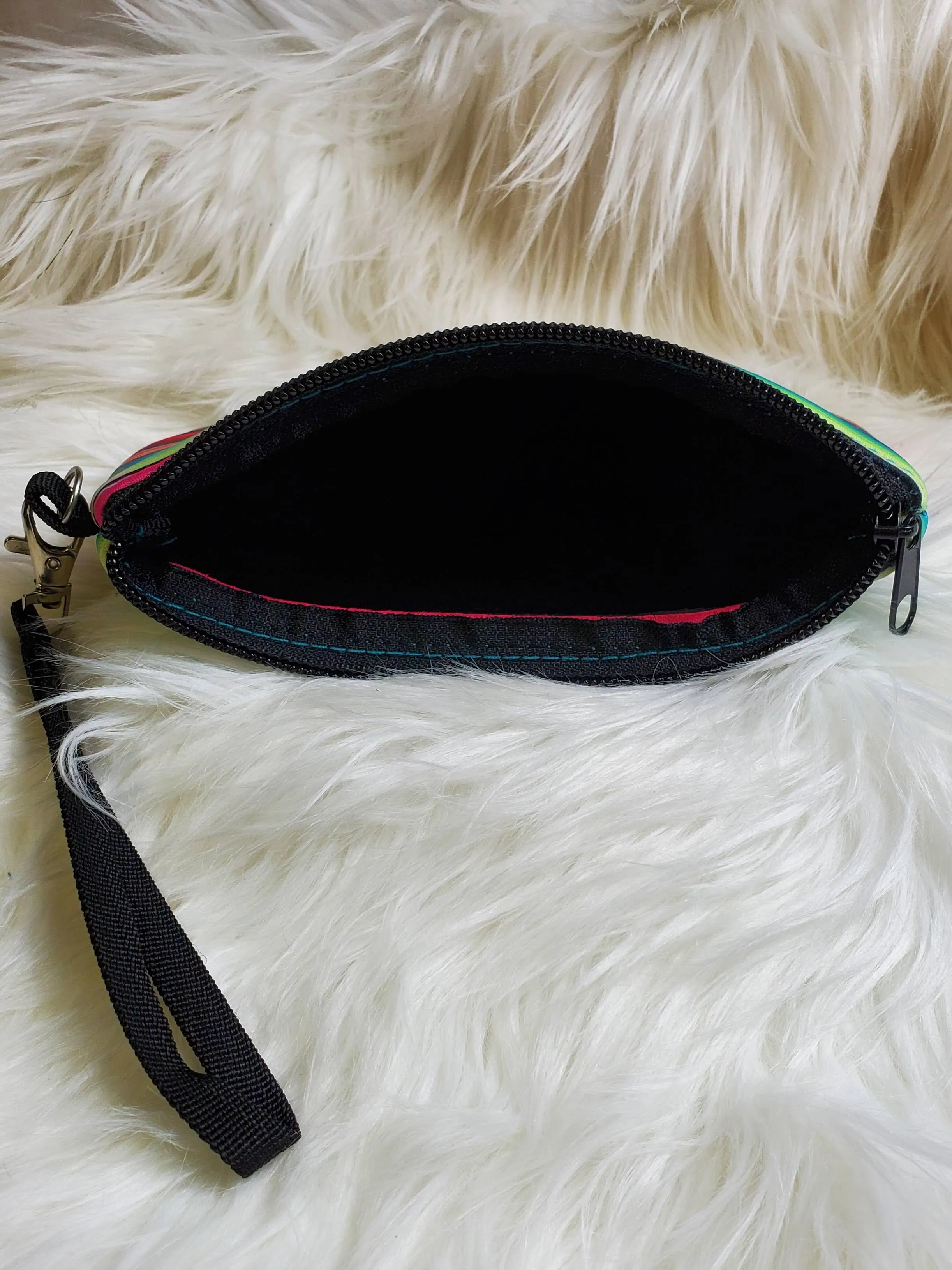 Serape Leopard Pouch Wristlet