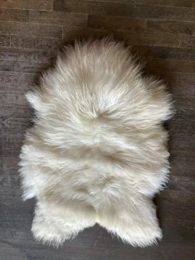 Single Sheepskin Throw - Long Hair White