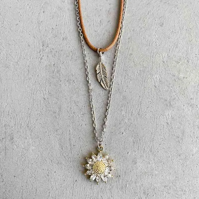 Sunflower Pendant Necklaces