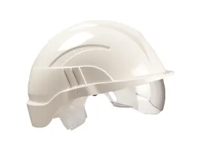 VISION PLUS Hardhat RATCHET Helmet integrated half faceshield White