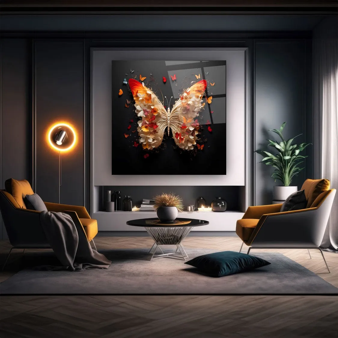 Wings of Serenity Glass Wall Art