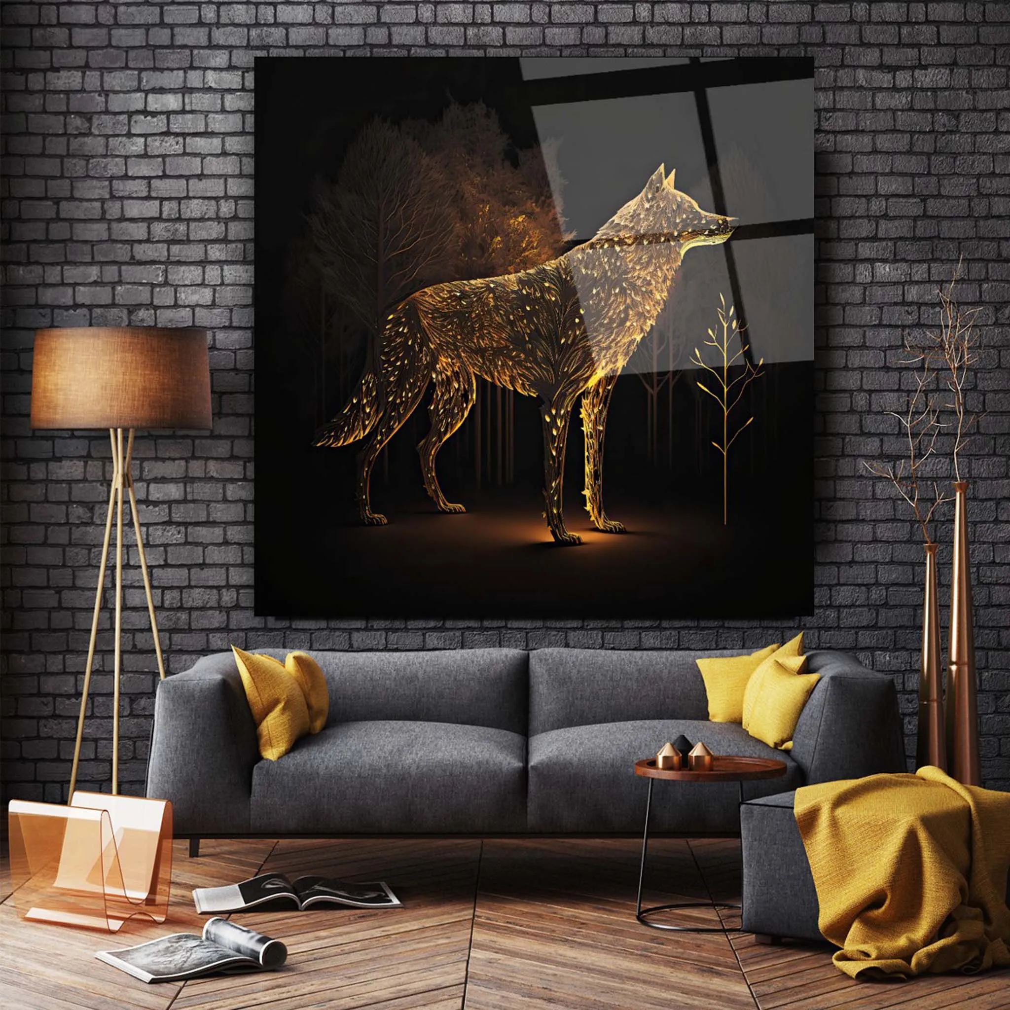 Wolf Glass Wall Art