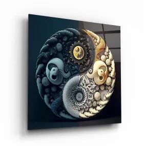 Ying Yang Glass Wall Art 3